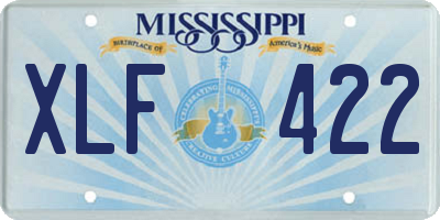 MS license plate XLF422
