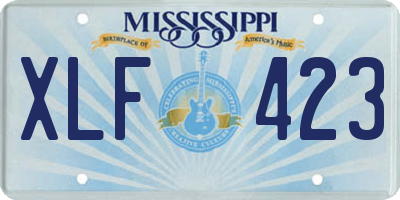 MS license plate XLF423