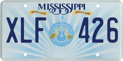 MS license plate XLF426