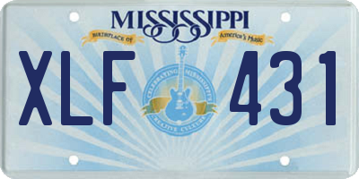MS license plate XLF431