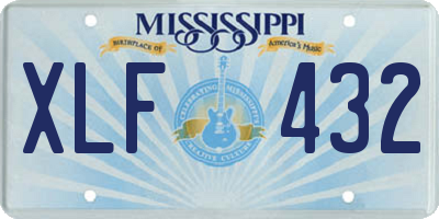 MS license plate XLF432