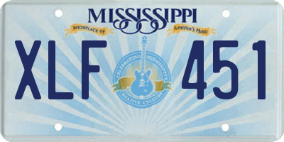 MS license plate XLF451