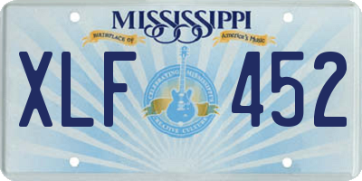 MS license plate XLF452
