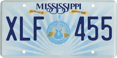 MS license plate XLF455
