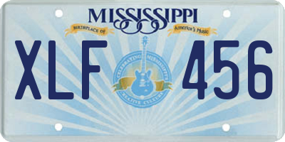 MS license plate XLF456