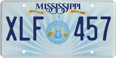 MS license plate XLF457