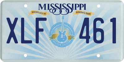 MS license plate XLF461