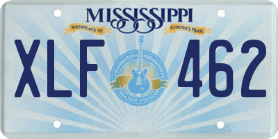 MS license plate XLF462