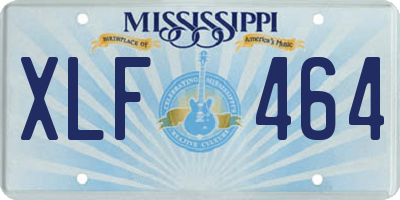 MS license plate XLF464