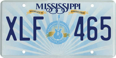 MS license plate XLF465