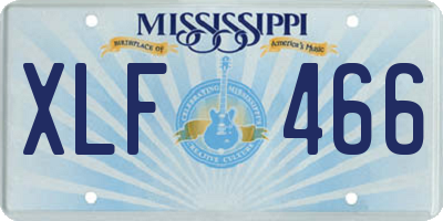 MS license plate XLF466