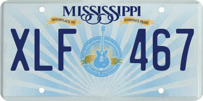MS license plate XLF467