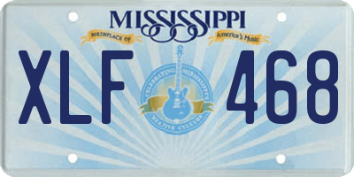 MS license plate XLF468