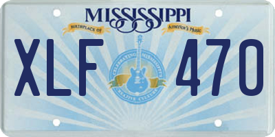 MS license plate XLF470