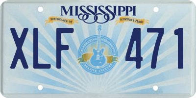 MS license plate XLF471
