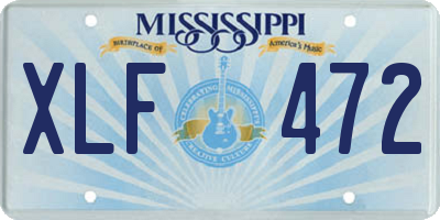 MS license plate XLF472