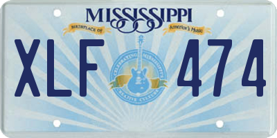 MS license plate XLF474