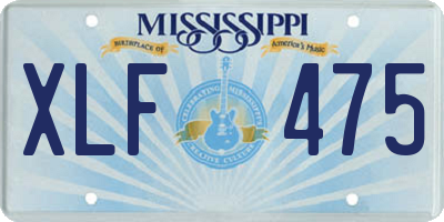 MS license plate XLF475