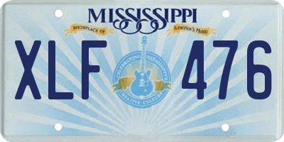 MS license plate XLF476