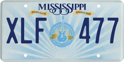 MS license plate XLF477