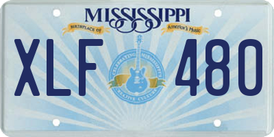 MS license plate XLF480