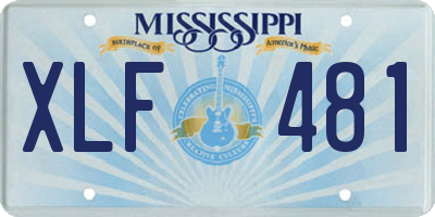 MS license plate XLF481