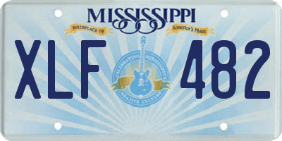 MS license plate XLF482