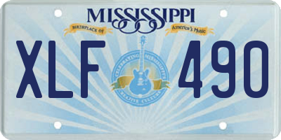 MS license plate XLF490