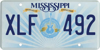 MS license plate XLF492
