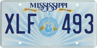 MS license plate XLF493