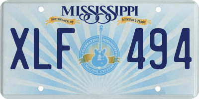 MS license plate XLF494