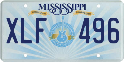 MS license plate XLF496