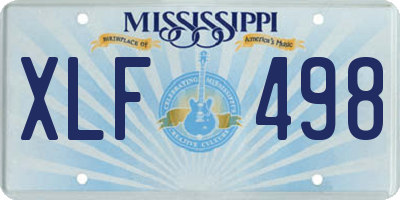MS license plate XLF498