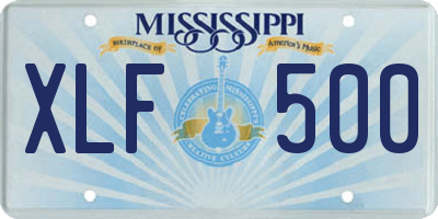 MS license plate XLF500