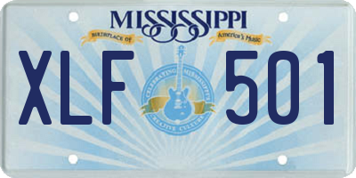 MS license plate XLF501