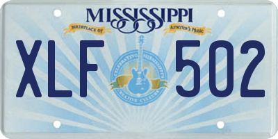 MS license plate XLF502