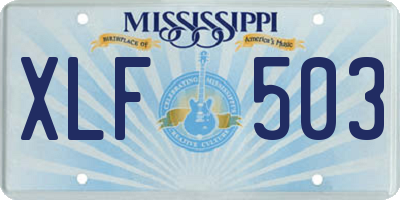 MS license plate XLF503