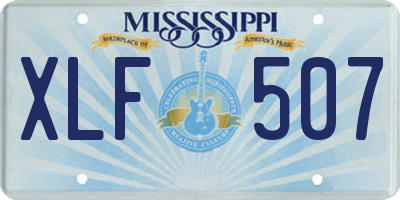 MS license plate XLF507