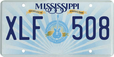 MS license plate XLF508