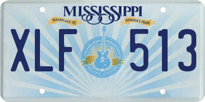 MS license plate XLF513