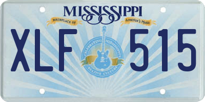 MS license plate XLF515