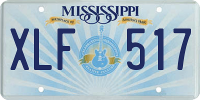 MS license plate XLF517