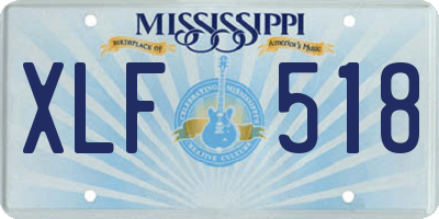 MS license plate XLF518