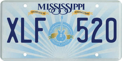 MS license plate XLF520