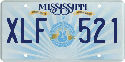 MS license plate XLF521
