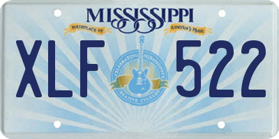 MS license plate XLF522
