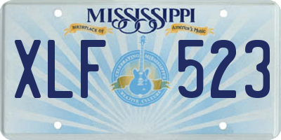 MS license plate XLF523