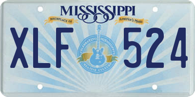 MS license plate XLF524