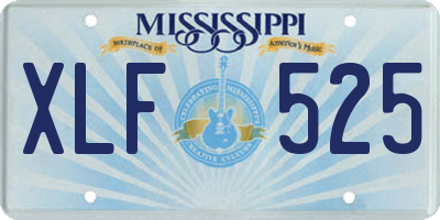 MS license plate XLF525
