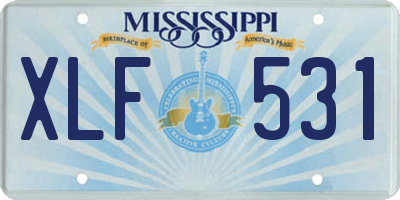 MS license plate XLF531
